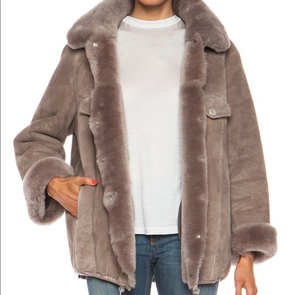 Acne Studios Jackets & Blazers - RARE Acne Meta Moto Shearling in Stone / FR38 US M